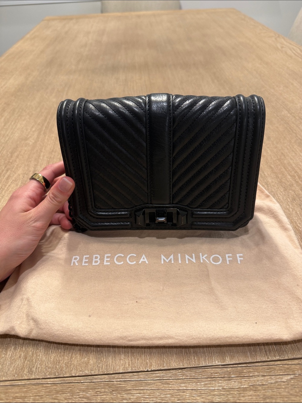 Rebecca Minkoff Black Quilted Leather Crossbody Shoulder Bag - Picture 6 of 6